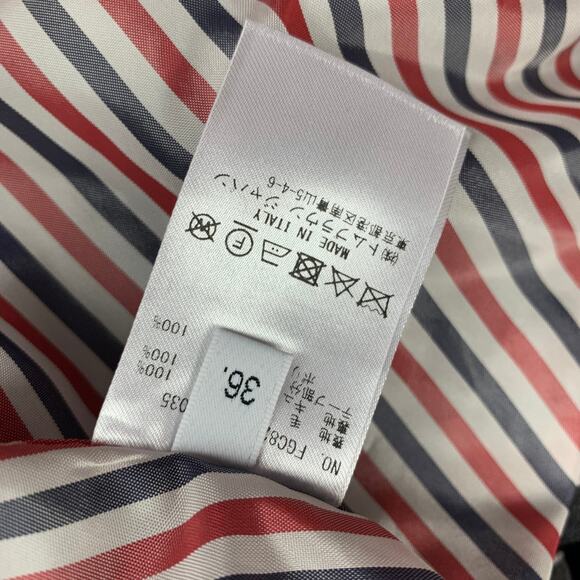 THOM BROWNE Size 2 Gray Charcoal Wool Pleated Flannel Mini Skirt - Picture 5 of 7